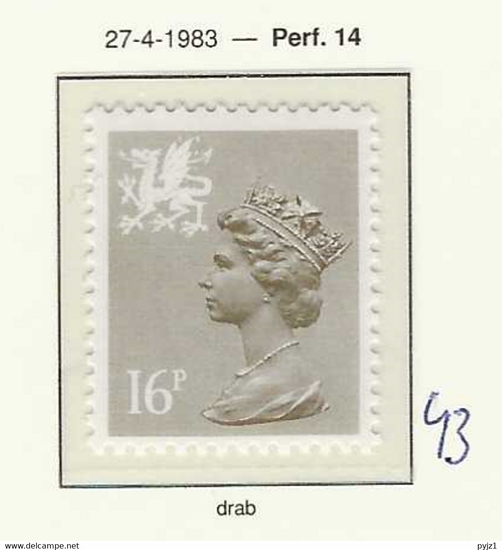 1983 MNH Wales SG 43 Perf 14 - Wales