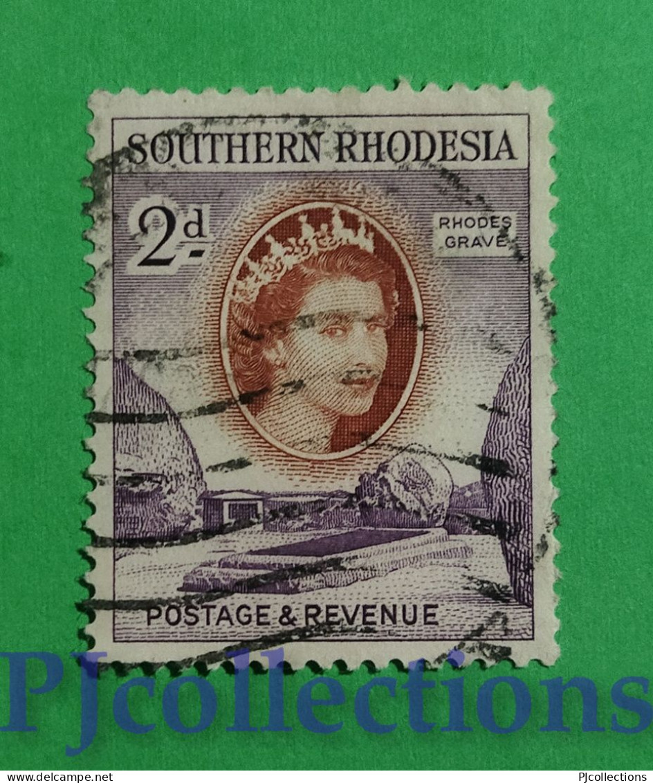 S783- SOUTHERN RHODESIA 1953 RHODES GRAVE 2d USATO - USED - Southern Rhodesia (...-1964)
