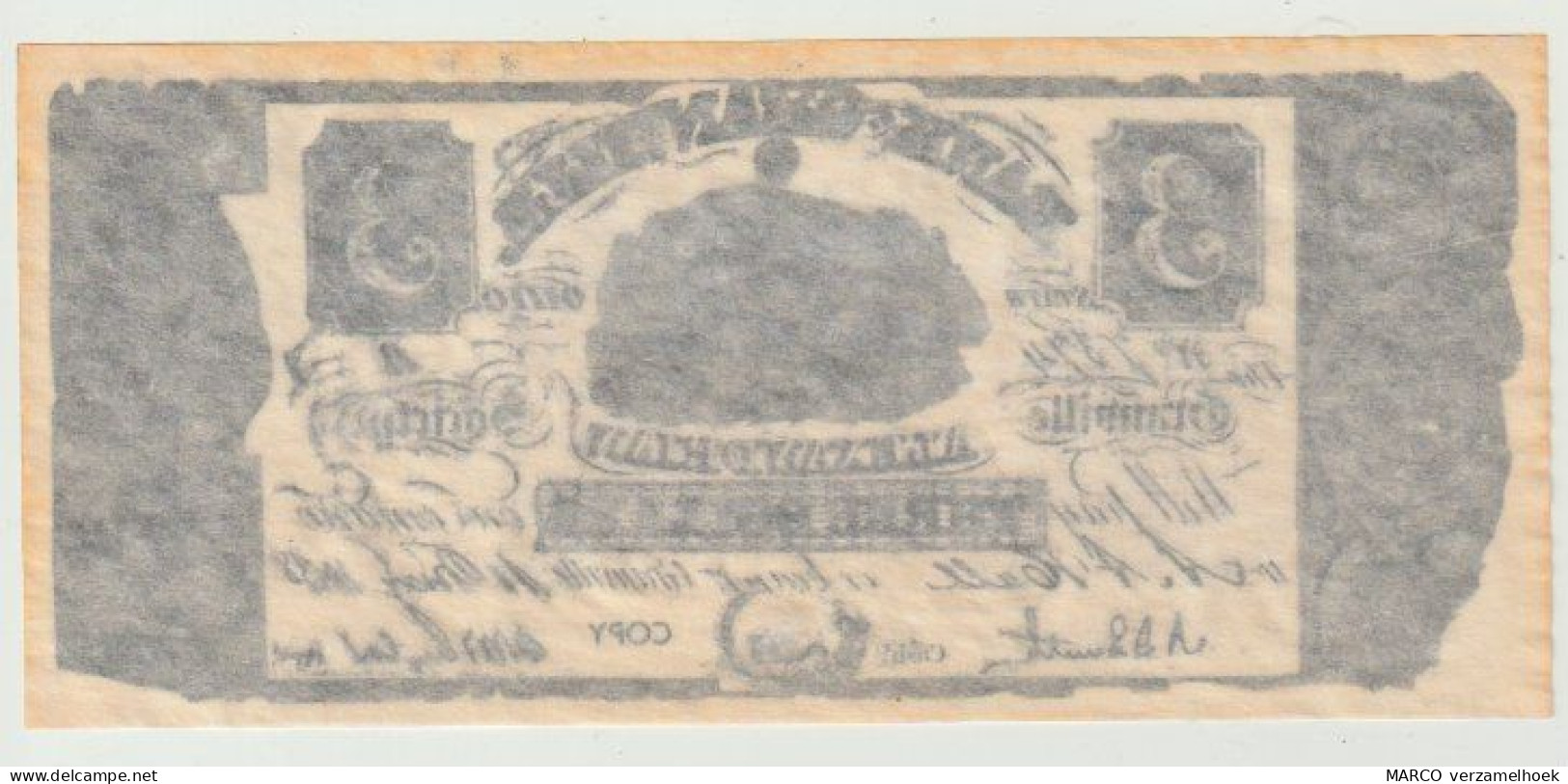 Banknote 1838 $3.00 Bank Of Granville (Copy) VF - Altri & Non Classificati