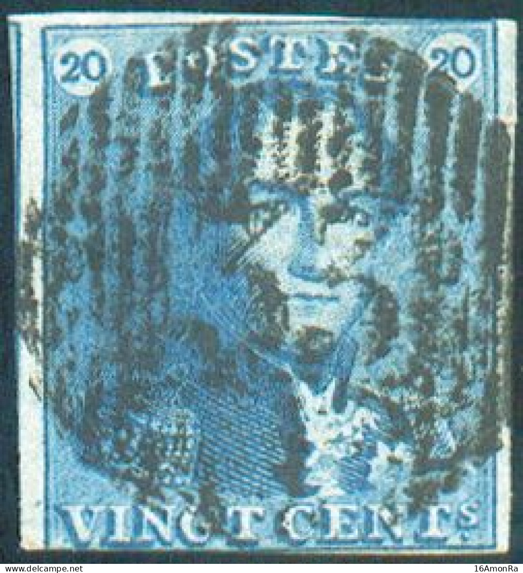 N°2 - Epaulette 20 Centimes Bleue, Touchée, Obl. D.33 MARBAIS Idéalement Apposée. - B/TB - 19770 - 1849 Epaulettes
