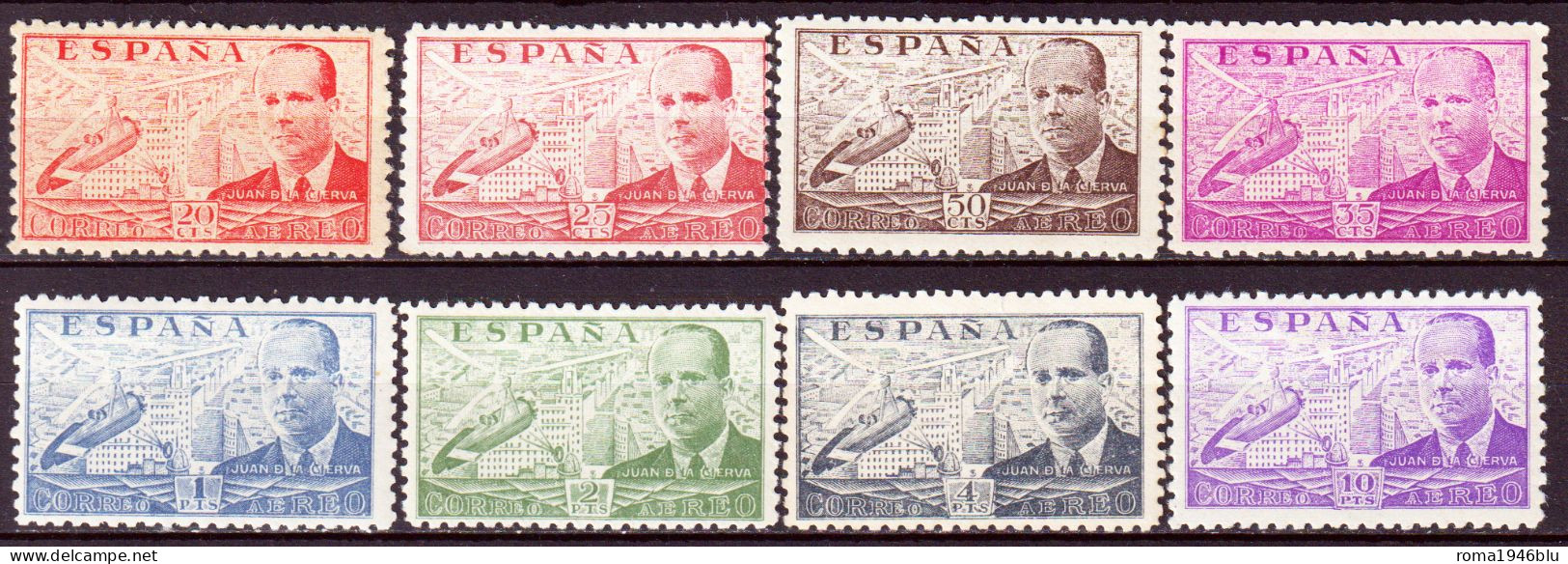 Spagna 1941/50 Posta Aerea Unif.A217/23A **/MNH VF/F - Nuevos