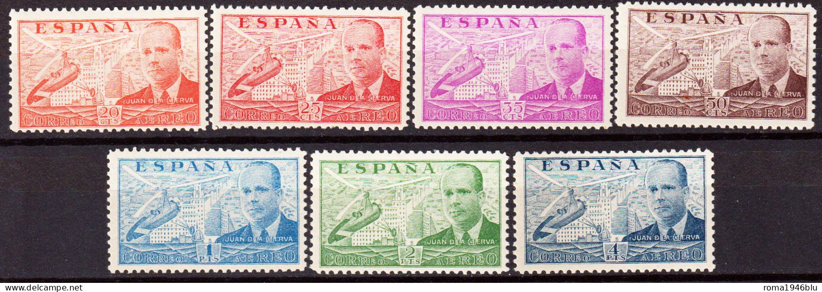 Spagna 1939 Posta Aerea Unif.195/201 **/MNH VF/F - Unused Stamps