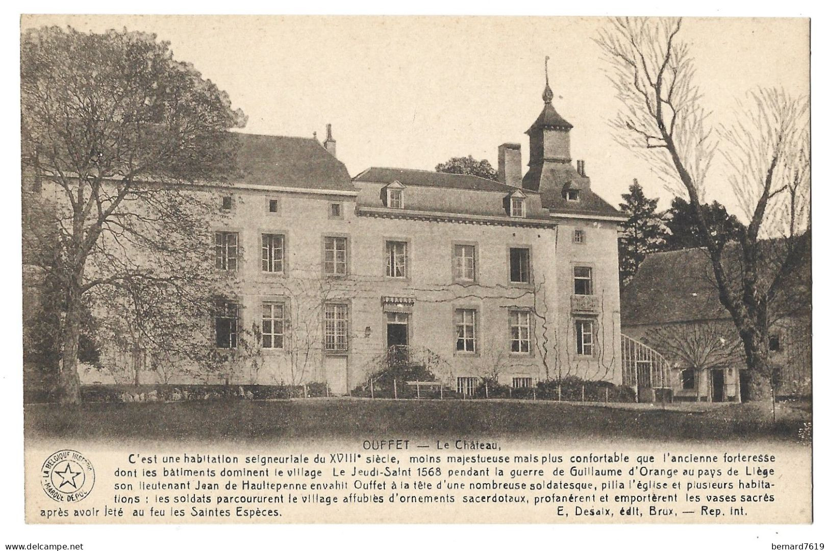 Belgique  -  Ouffet  - Le  Chateau D'odeigne - Mme  Edgar  De Potten D'fndoye  Nee Ackens - Ouffet