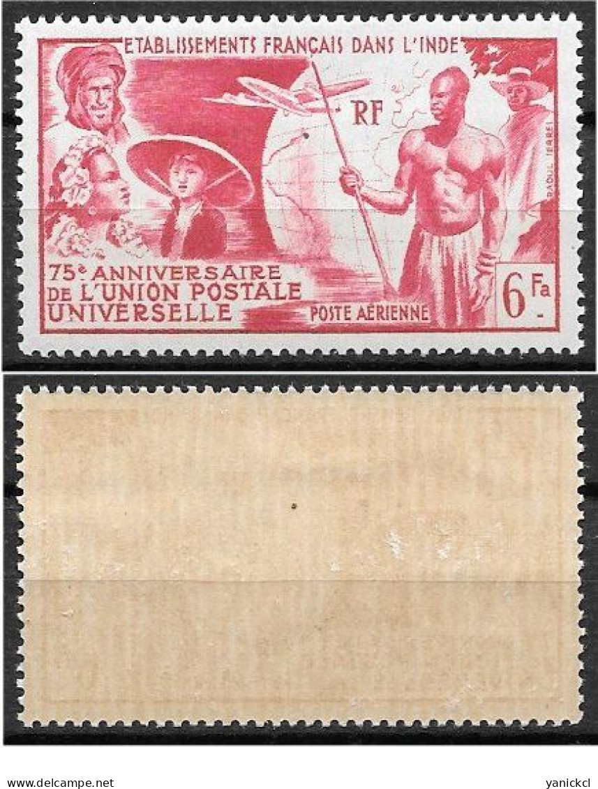 U.P.U. - Inde - 75e Anniversaire De L' U.P.U. - (1 Valeur) - 1949  - Y & T N° PA 21** ( Gomme à Vérifier Sur Photo ) - Ongebruikt