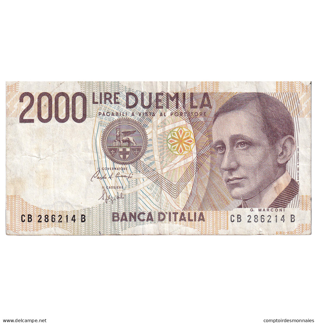 Italie, 2000 Lire, 1990-10-03, TB - 2.000 Lire