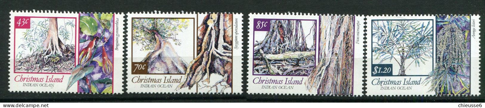 Christmas ** N° 345 à 348 - Les Arbres - Christmas Island