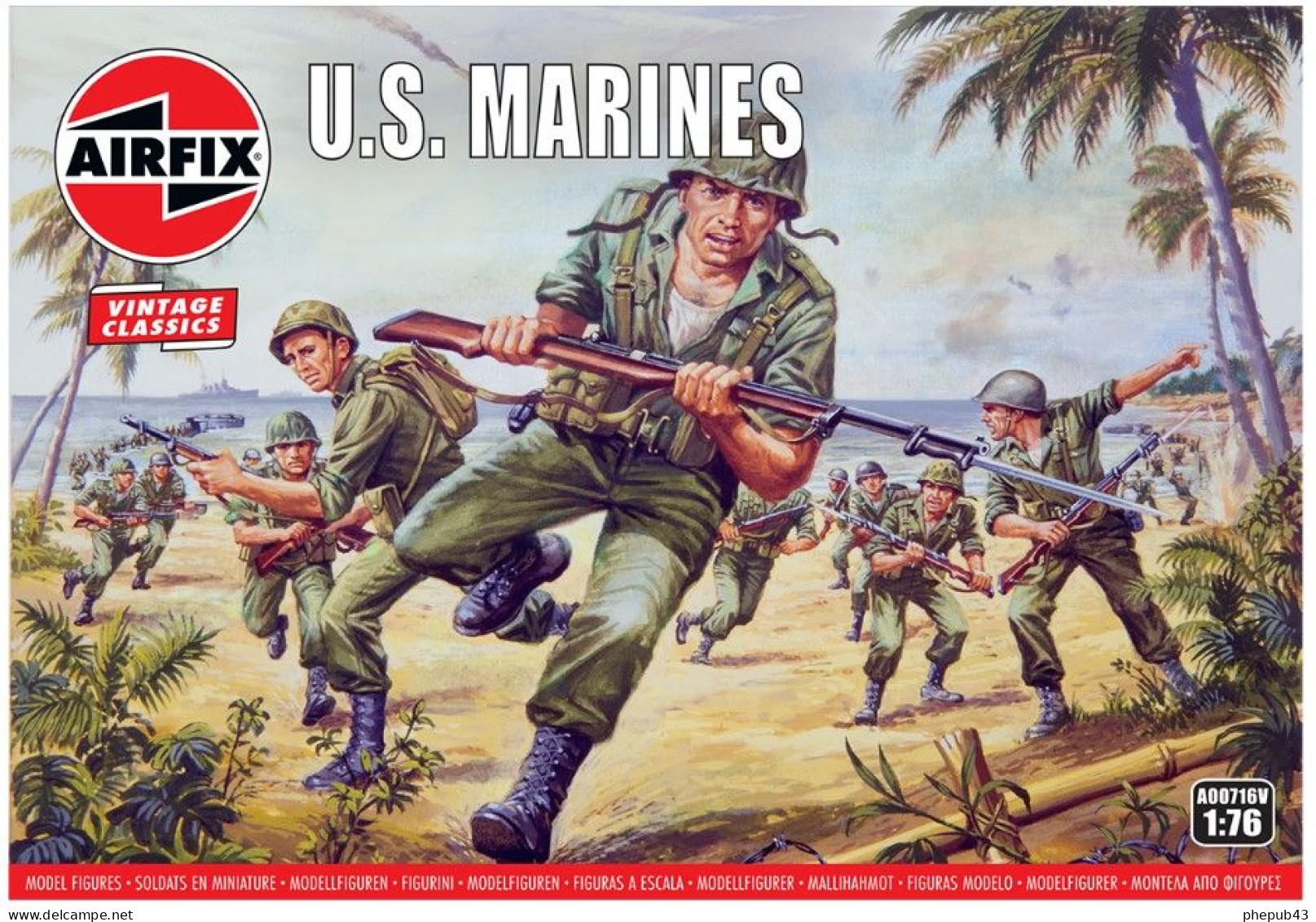 U.S. Marines (46 Pieces) - World War II - Airfix (1:76 - HO/00) 01716-1 - Figurines