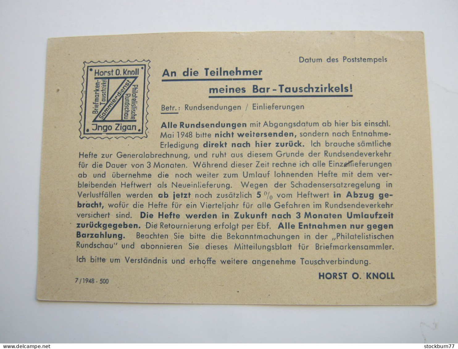 1948 , BERLIN , 10 Pfg. Ganzsache Mit Rs. Textzudruck , Recht Selten - Postal  Stationery