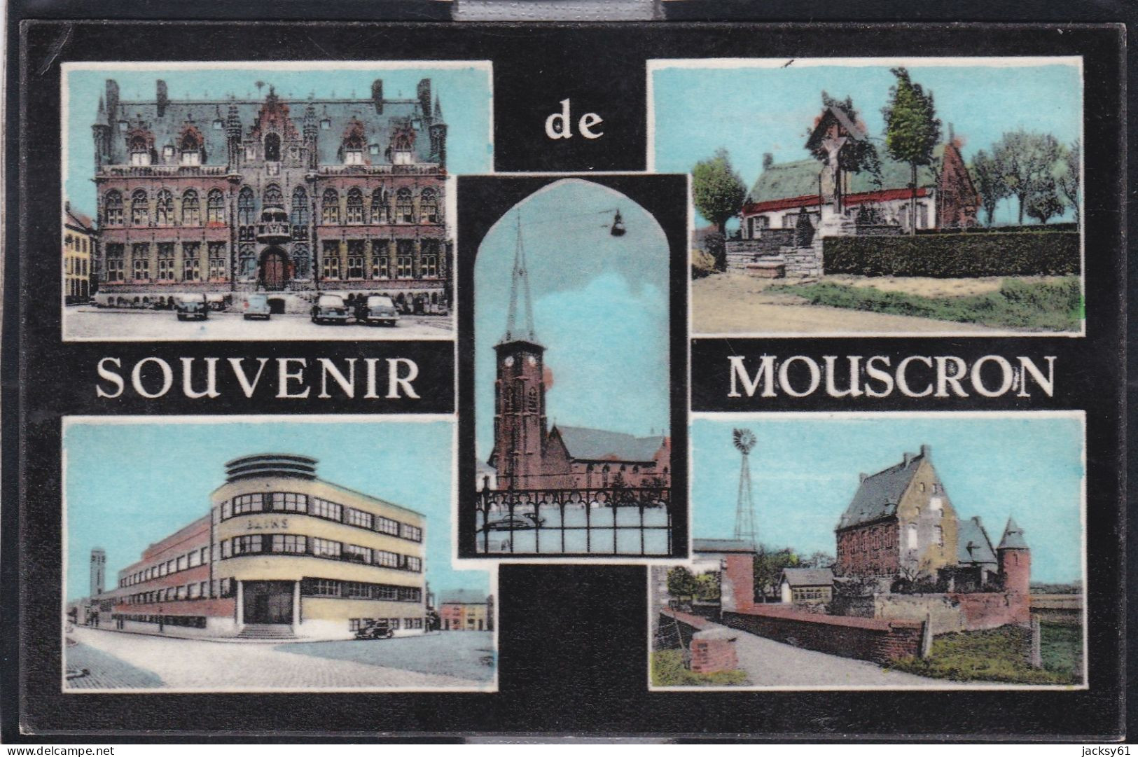 Mouscron - Hotel De Ville, Bassin De Natation, Château Des Comtes, église St-bartélemy - Moeskroen