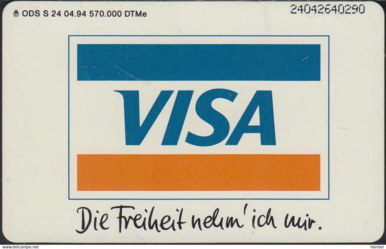 GERMANY S24/94 VISA - Banko Santander - Die Freiheit Nehm'  Ich Mir. - S-Series: Schalterserie Mit Fremdfirmenreklame