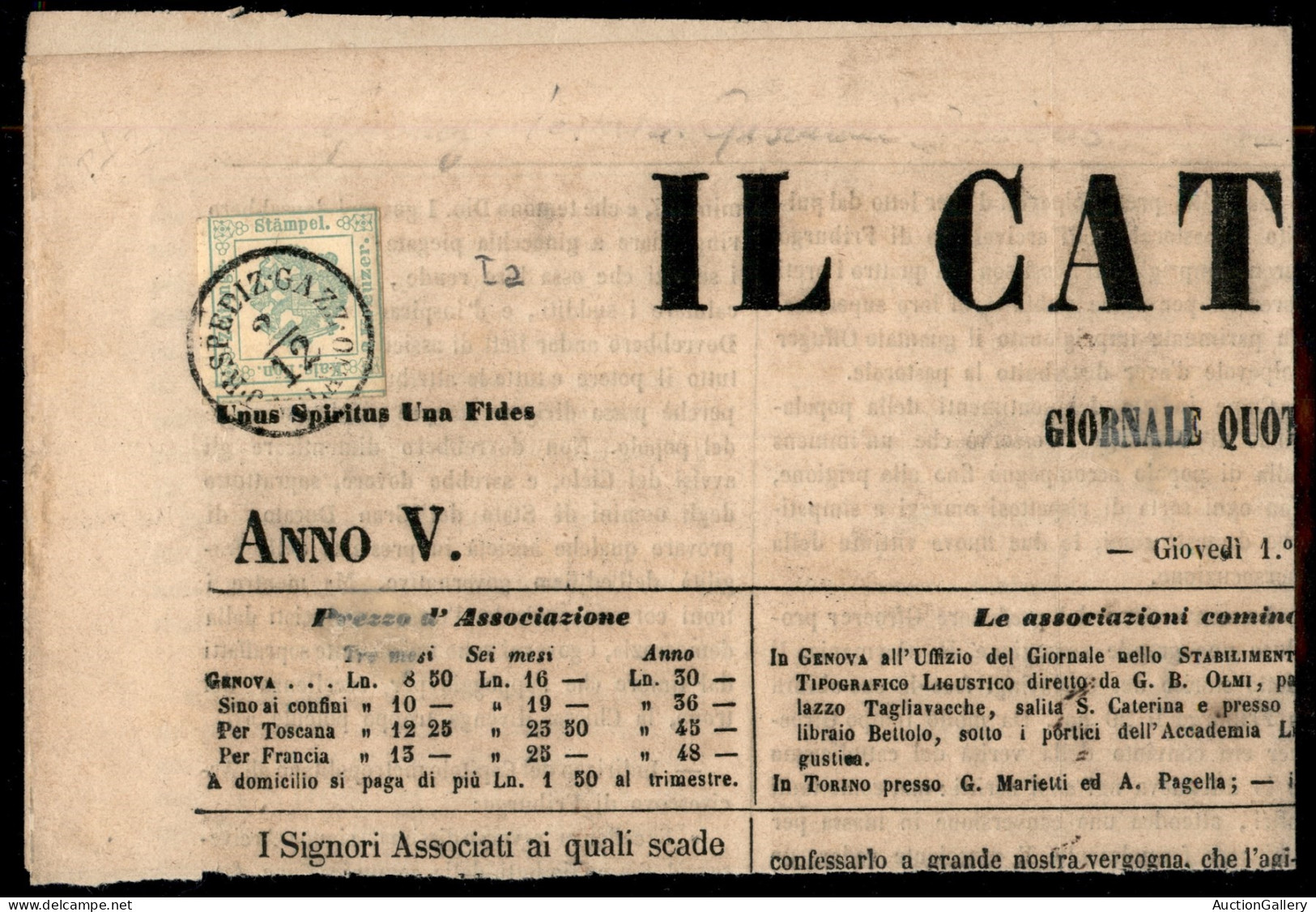 Antichi Stati Italiani - Lombardo Veneto - 2 Kreuzer (1 Segnatasse - Primo Sottotipo) Appena Toccato In Alto A Destra -  - Sonstige & Ohne Zuordnung