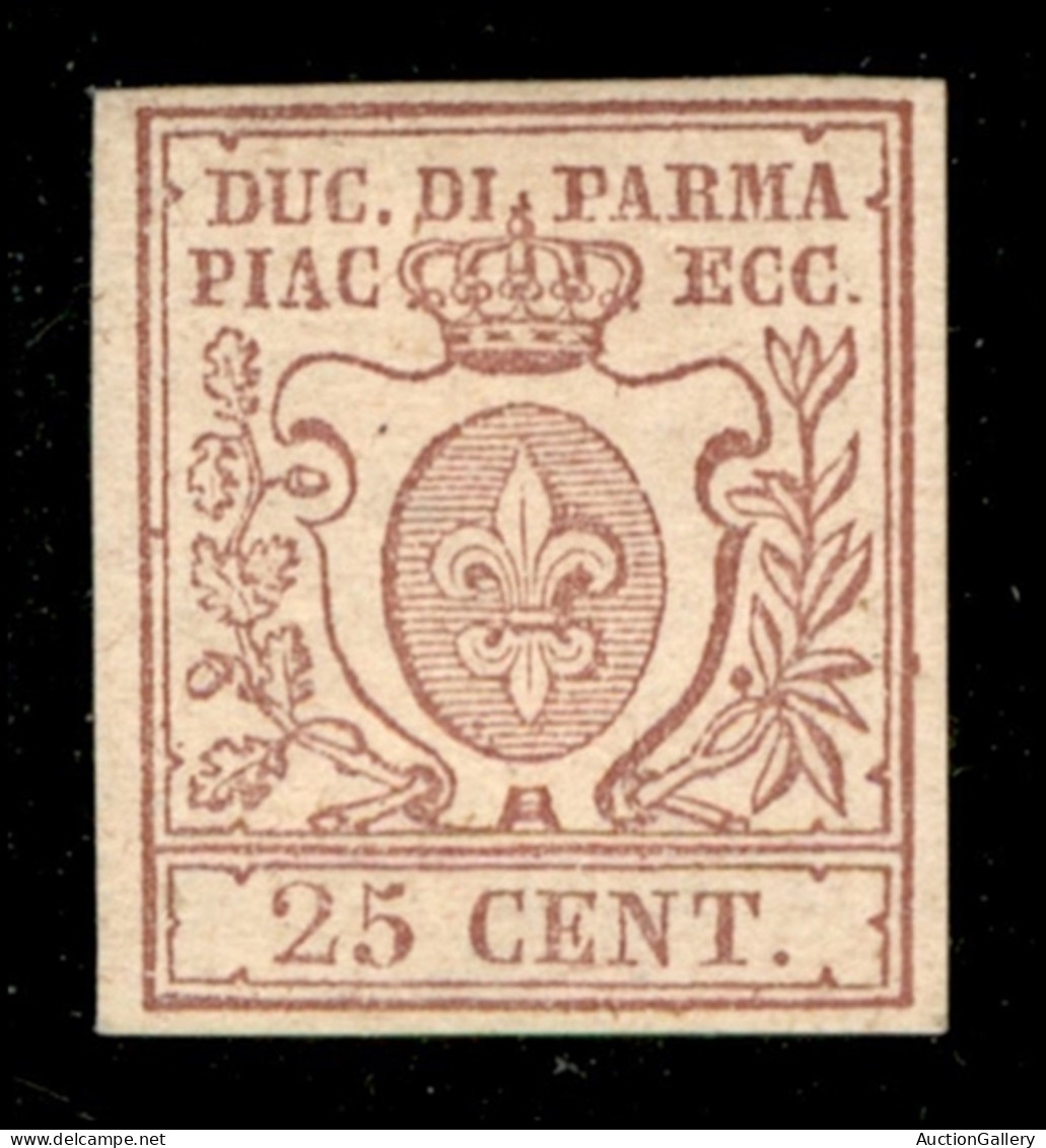 Antichi Stati Italiani - Parma - 1857 - 25 Cent (10) - Gomma Originale - Diena (1.500) - Sonstige & Ohne Zuordnung