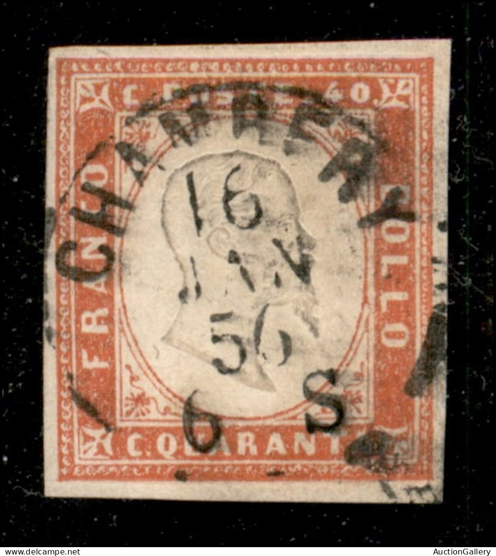 Antichi Stati Italiani - Sardegna - 1855 - 40 Cent Vermiglio (16a) - Usato - Raybaudi + Diena (650) - Otros & Sin Clasificación