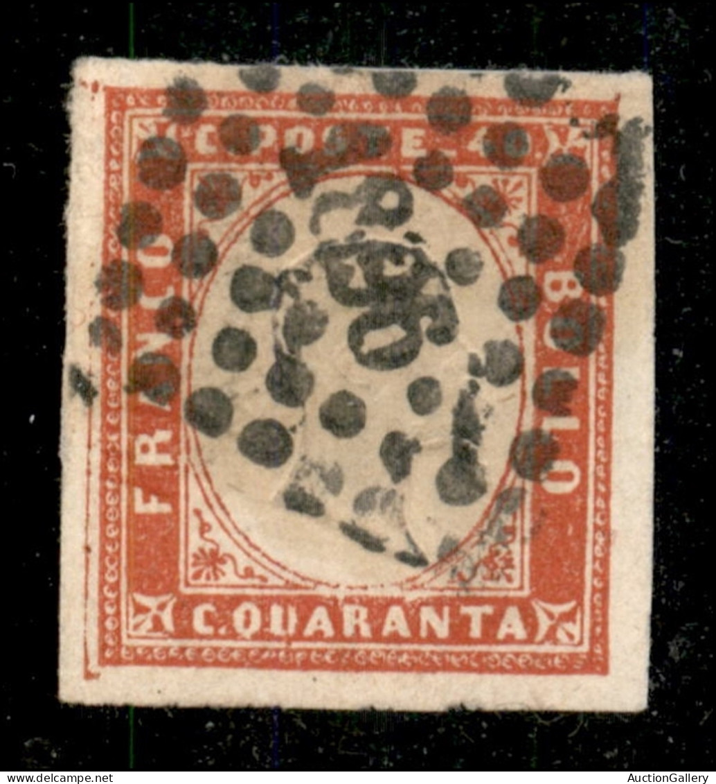 Antichi Stati Italiani - Sardegna - 1861 - 40 Cent (16Da) Con Parte Di Annullo D'arrivo - Colla - Autres & Non Classés