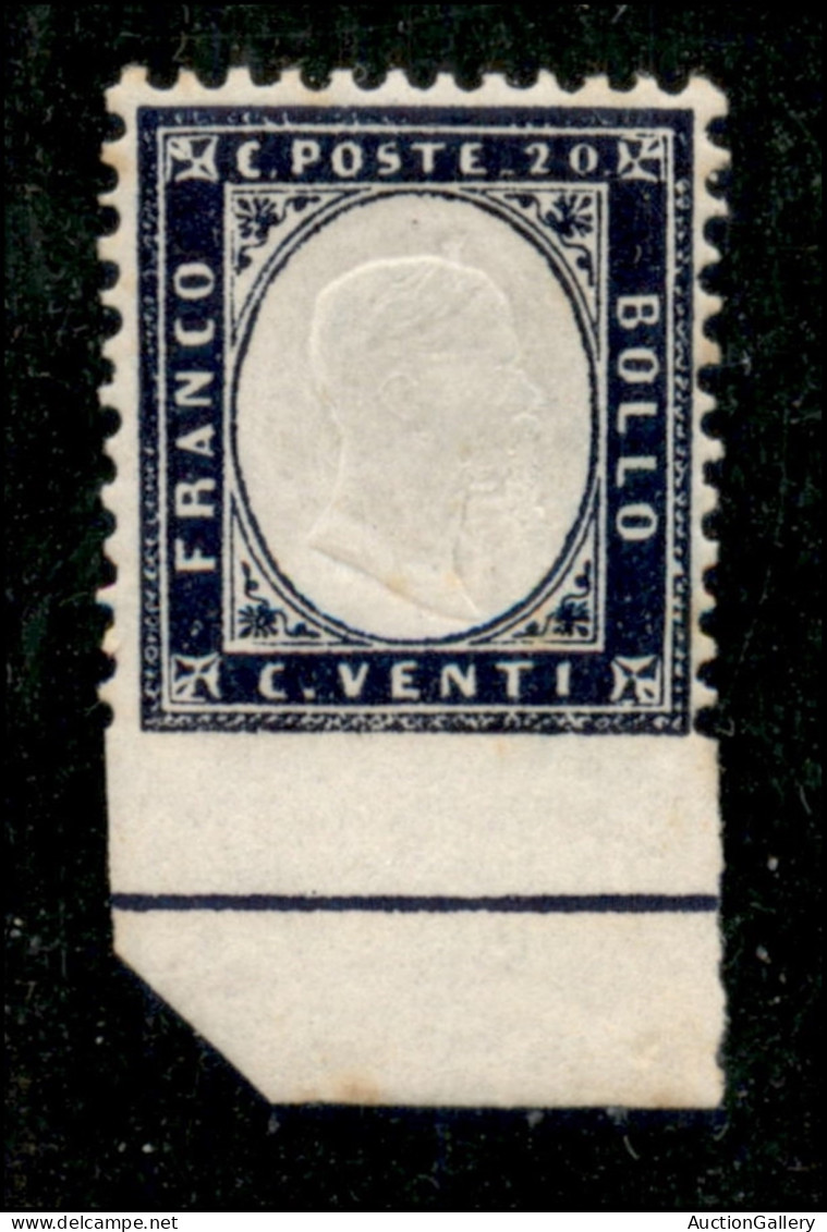 Regno - Vittorio Emanuele II - 1862 - 20 Cent (2 L) Con Intero Bordo Foglio Non Dentellato In Basso - Gomma Integra - Ot - Other & Unclassified