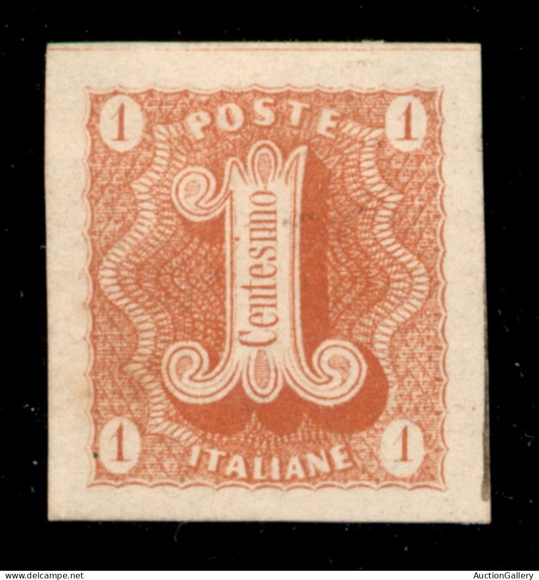 Regno - Vittorio Emanuele II - 1863 - Saggi - Ronchi - 1 Cent (12 - Rosso) - Carta Bianca - Senza Gomma - Sorani - Autres & Non Classés