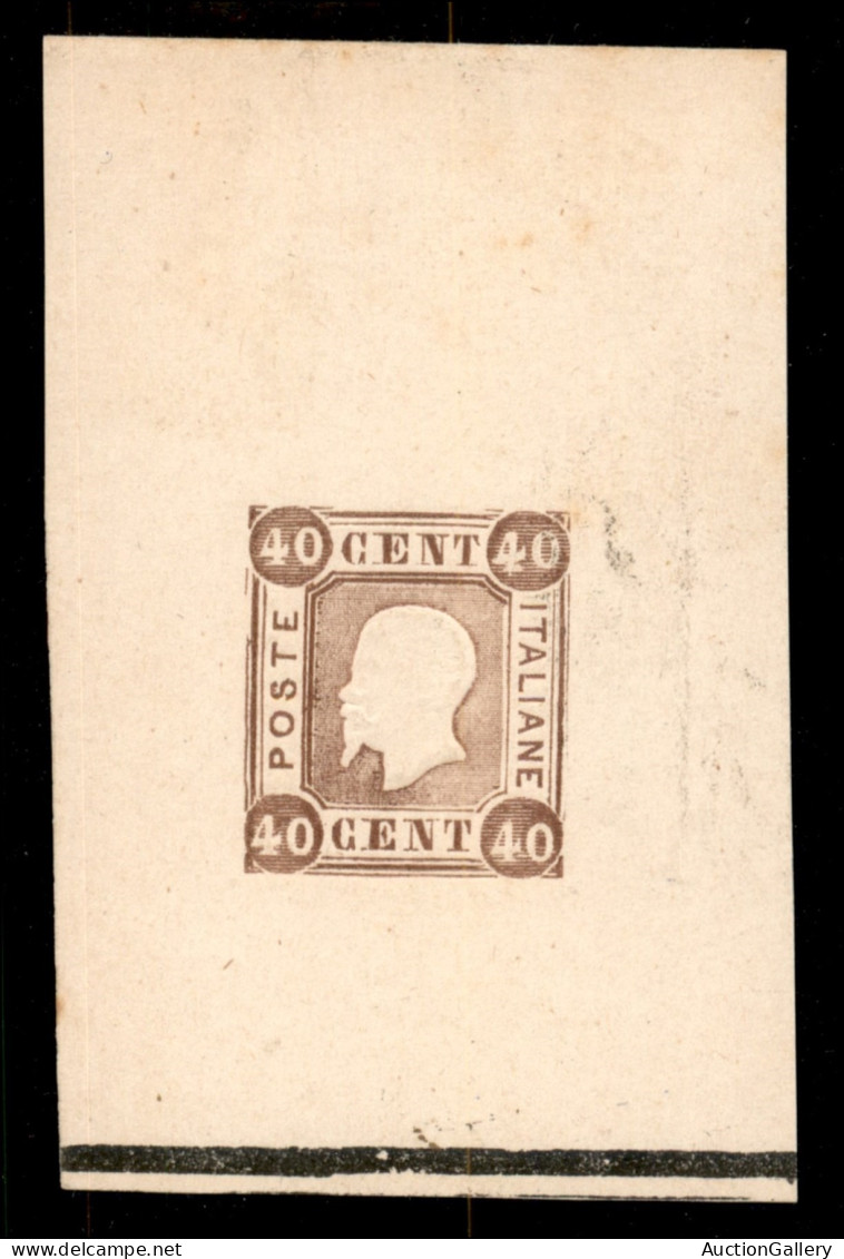 Regno - Vittorio Emanuele II - 1863 - Saggi Grazioli - Foglietto Del 40 Cent Bruno (25) - Carta Bianca - Senza Gomma - S - Other & Unclassified