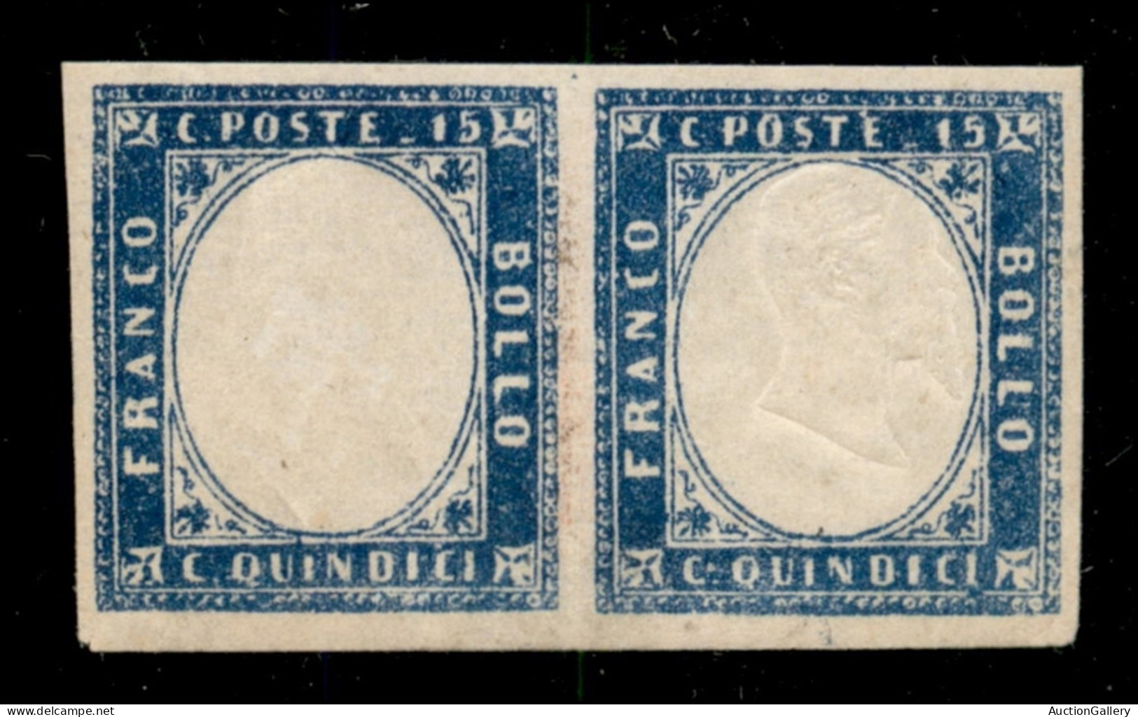 Regno - Vittorio Emanuele II - 1863 - 15 Cent Matraire (11n) - Coppia Orizzontale Senza Effigie A Sinistra - Gomma Origi - Other & Unclassified