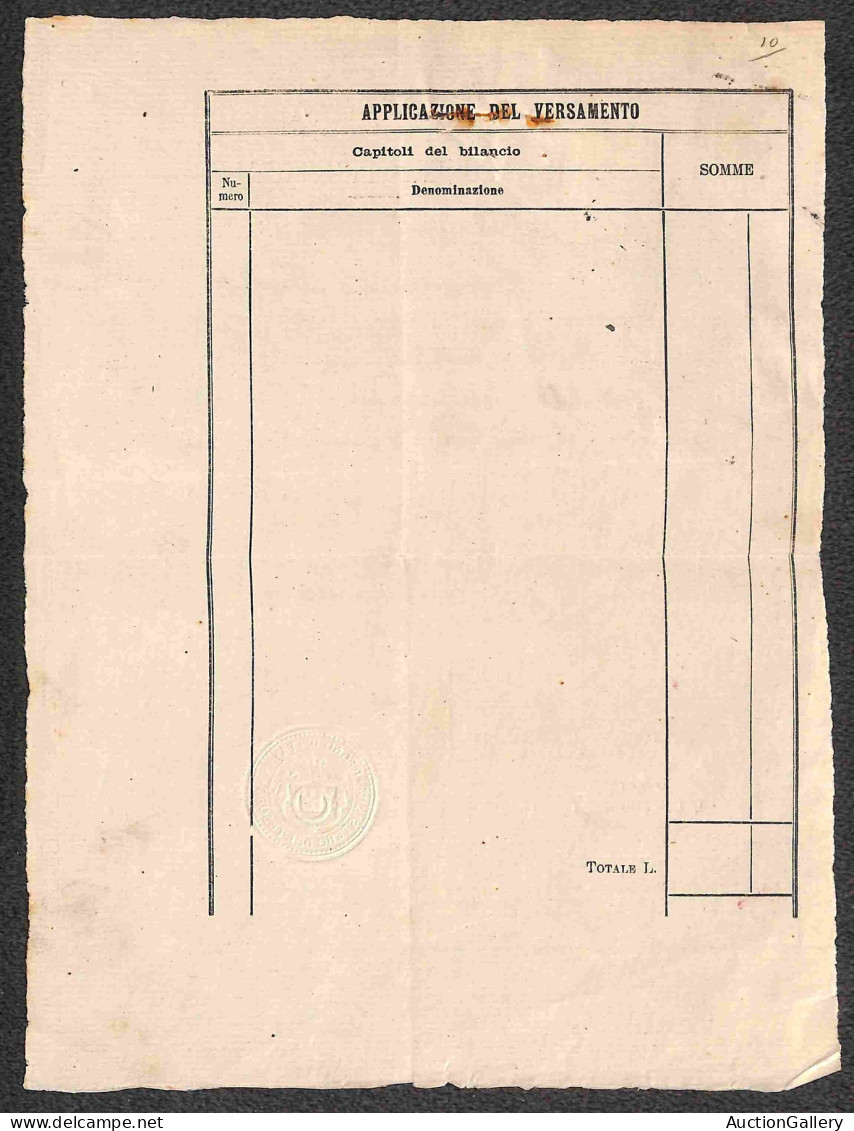 Regno - Vittorio Emanuele II - Uso Tardivo - 30 Cent (T19) Su Quietanza Di Pagamento - Lucca 23.10.16 - R. Diena - Other & Unclassified