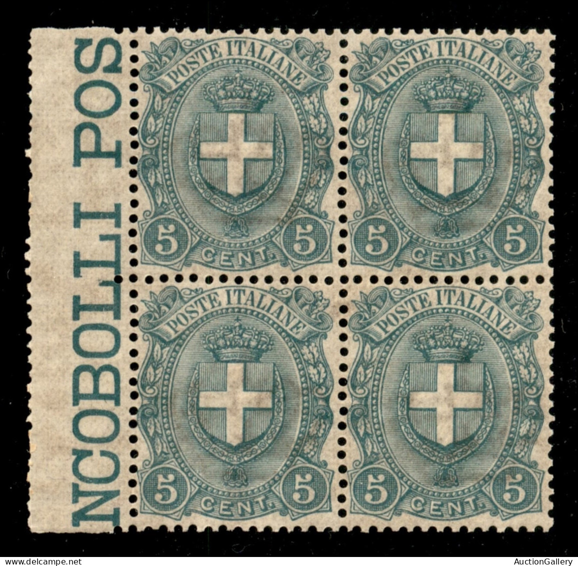 Regno - Umberto I - 1897 - 5 Cent (67) - Quartina Bordo Foglio - Gomma Integra - Ottimamente Centrata (1.600+) - Sonstige & Ohne Zuordnung