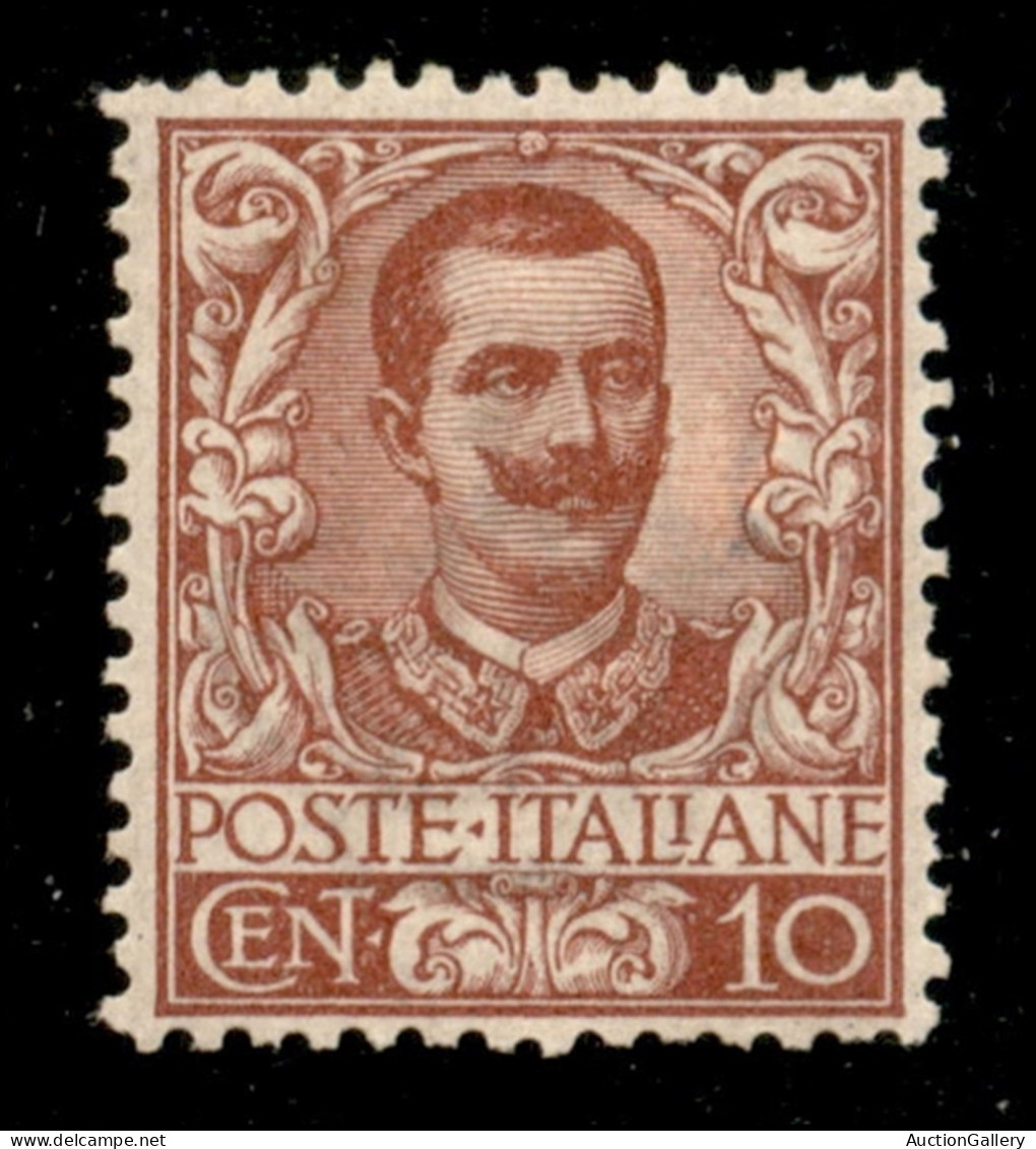 Regno - Vittorio Emanuele III - 1901 - 10 Cent Floreale (71) - Gomma Originale Con Piccoli Residui Di Carta A Stampa - O - Autres & Non Classés