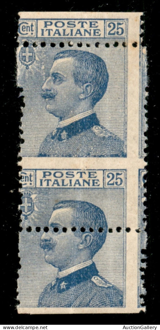 Regno - Vittorio Emanuele III - 1908 - 25 Cent Michetti (83 Varietà) Di Formato Maggiore In Verticale (3 Cm) Per Salto D - Andere & Zonder Classificatie