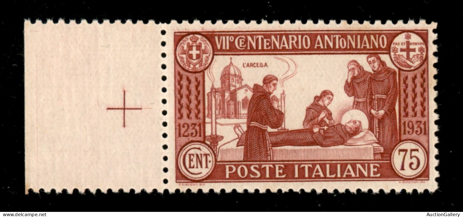 Regno - Vittorio Emanuele III - 1931 - 75 Cent S. Antonio (299) Dentellato 12 - Ottimamente Centrato Con Bordo Foglio La - Other & Unclassified