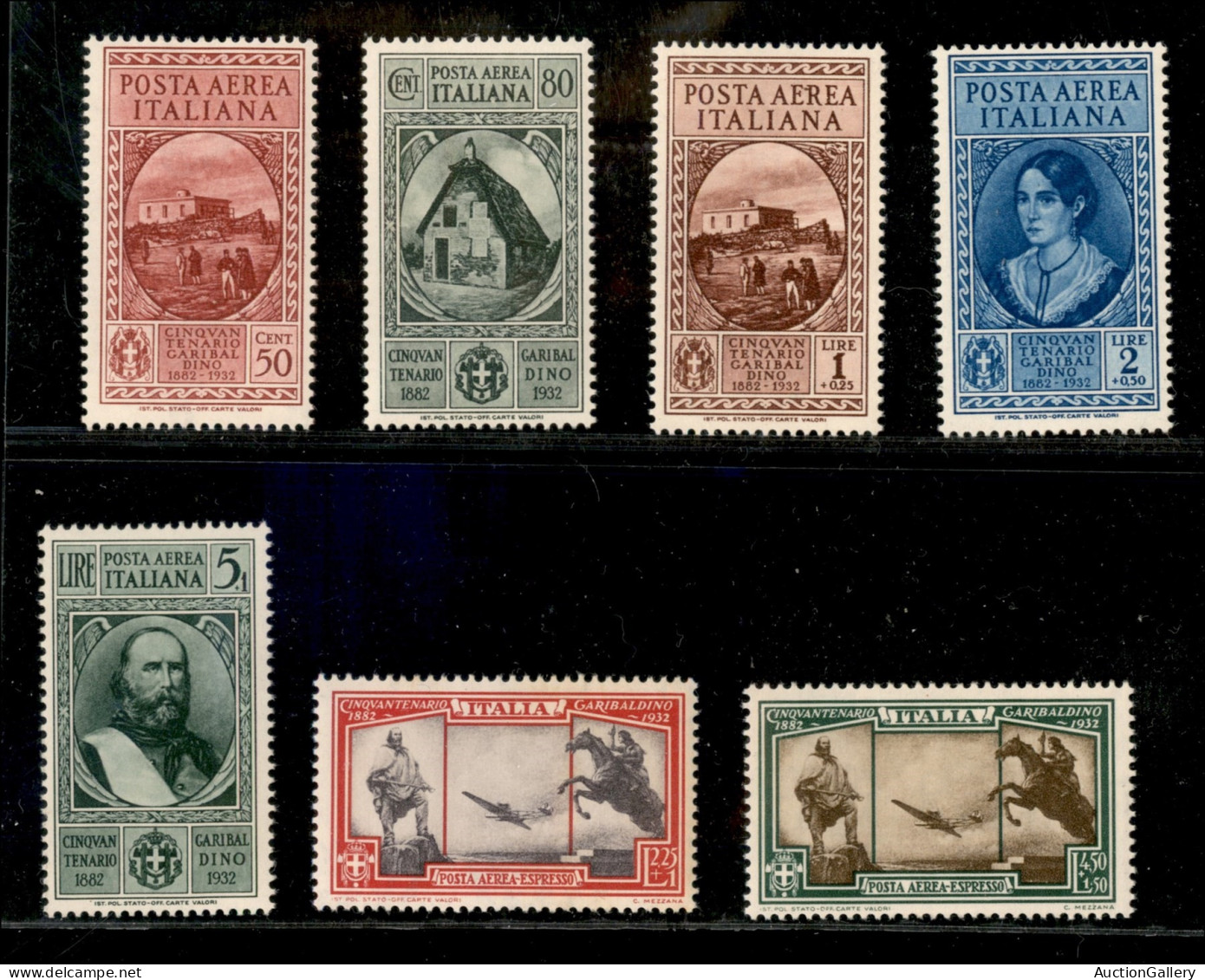 Regno - Vittorio Emanuele III - 1932 - Cinquantenario Garibaldi (315/324 + 32/38 Aerea) - Emissione Completa - Gomma Int - Sonstige & Ohne Zuordnung