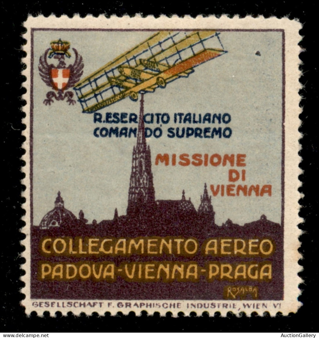Regno - Posta Aerea - 1918 - Missione Di Vienna - Vignetta Nuova - Gomma Integra - Diena - Other & Unclassified