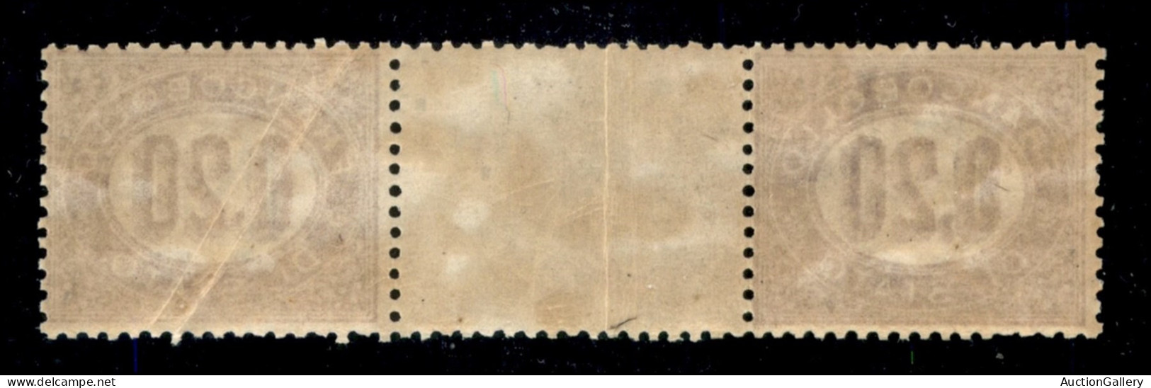 Regno - Servizio - 1875 - 20 Cent (3) - Coppia Orizzontale Con Interspazio Al Centro - Gomma Integra - Autres & Non Classés