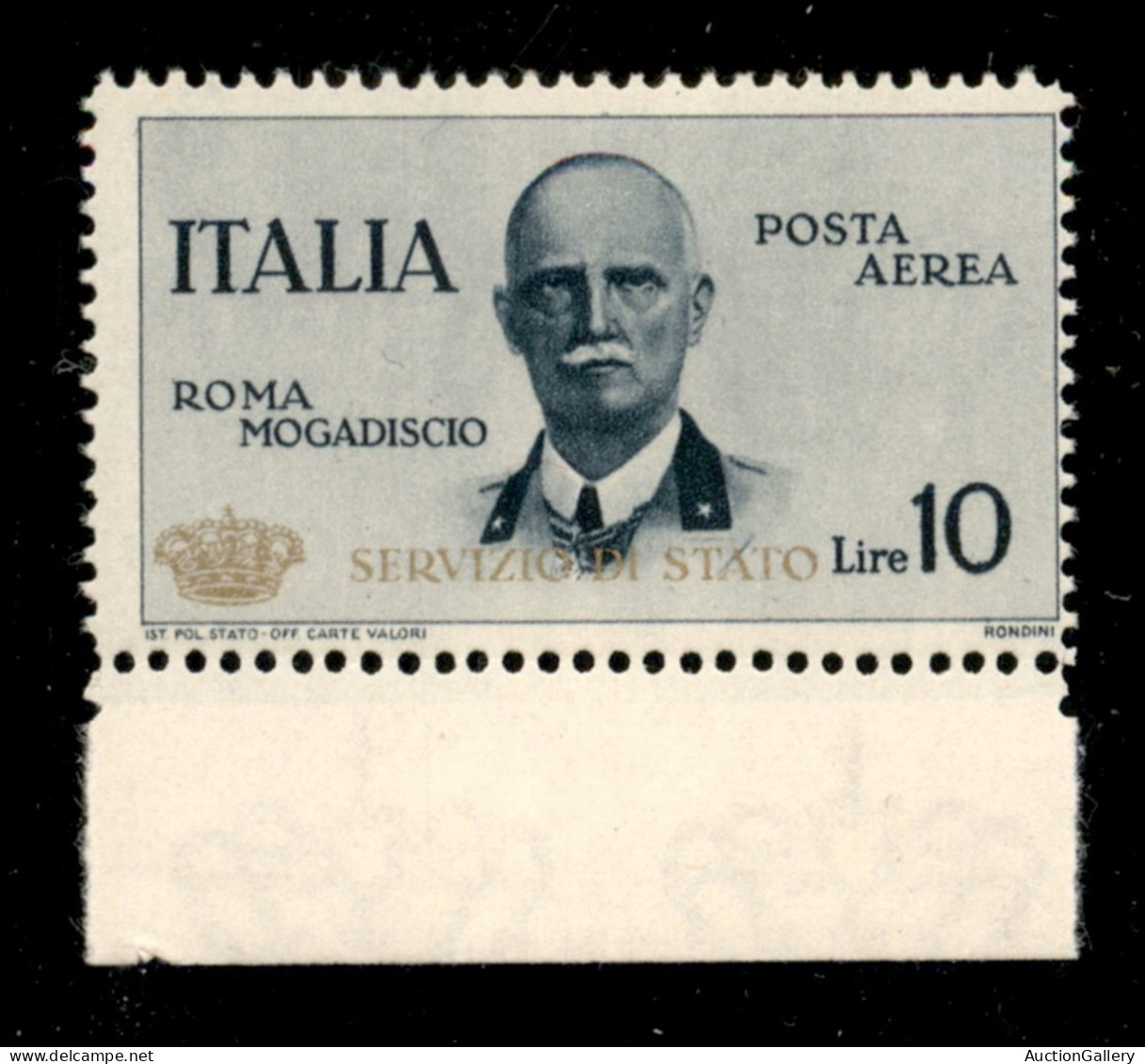 Regno - Servizio - 1934 - 10 Lire Coroncina (2) - Bordo Foglio - Gomma Integra - Molto Bello E Fresco - G. Bolaffi - Otros & Sin Clasificación
