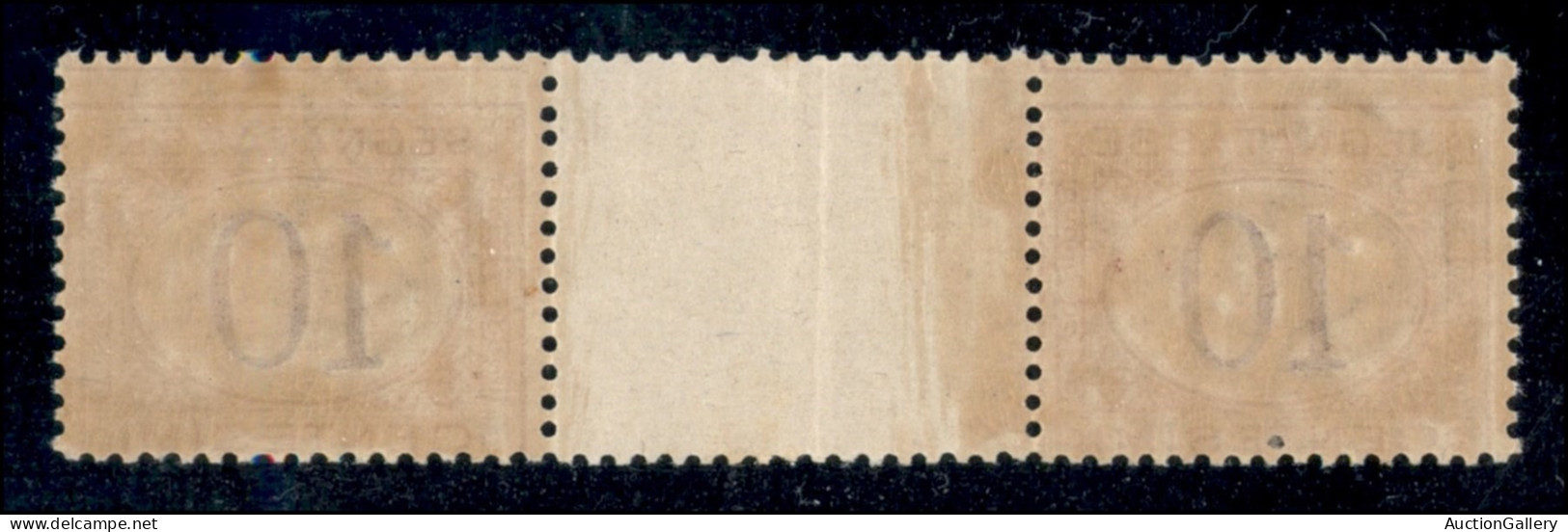 Regno - Segnatasse - 1890 - 10 Cent (21) - Coppia Con Interspazio Al Centro - Gomma Integra (1.650) - Other & Unclassified