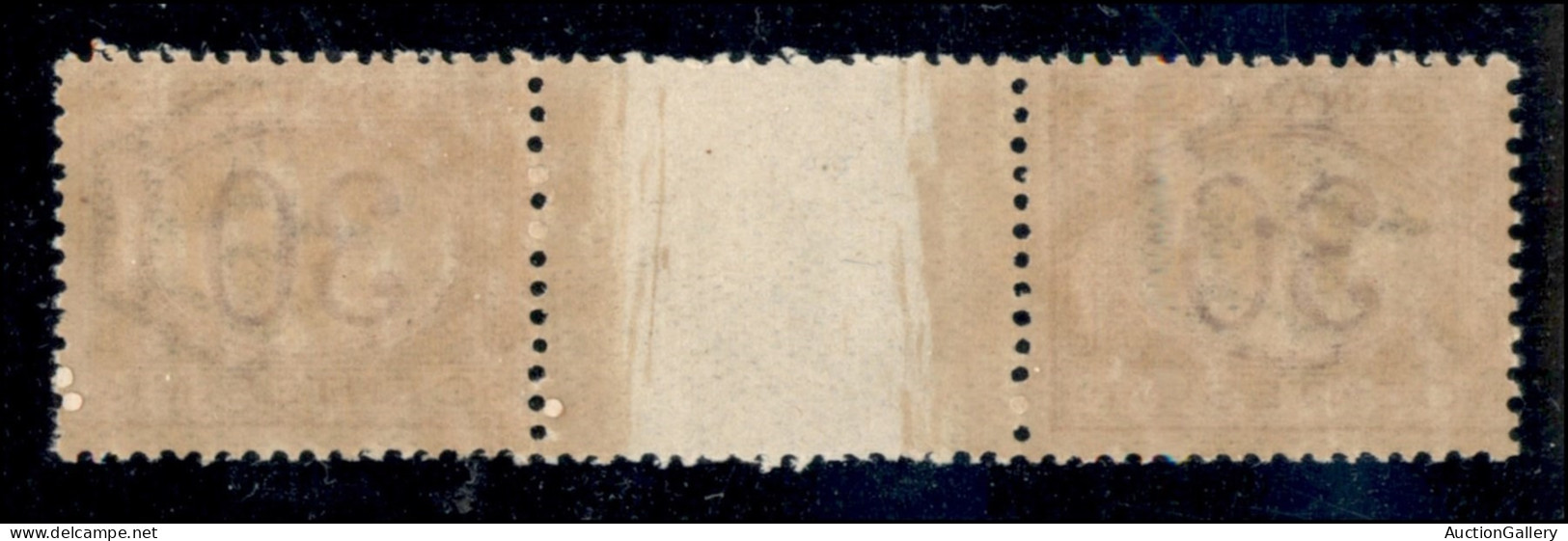 Regno - Segnatasse - 1890 - 30 Cent (23) - Coppia Con Interspazio Al Centro - Gomma Integra (1.650) - Other & Unclassified