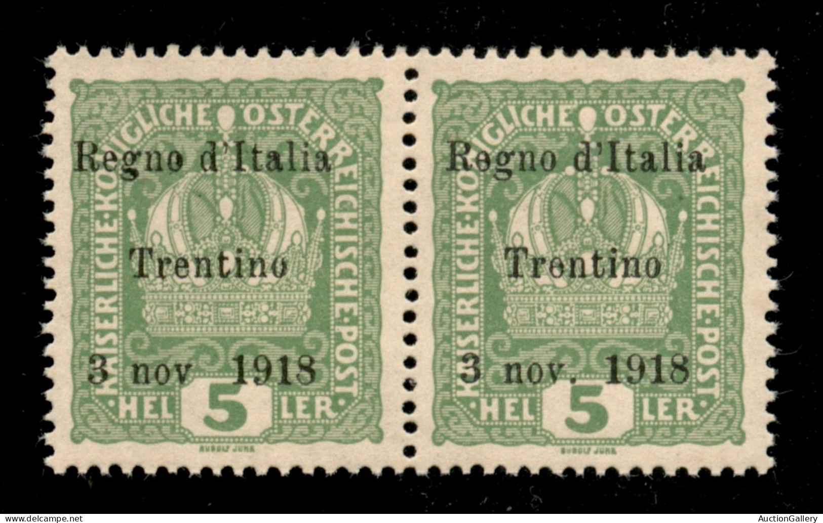 Occupazioni I Guerra Mondiale - Trentino-Alto Adige - 1918 - 5 Heller (2f+2) - Senza Punto Dopo Nov In Coppia Col Normal - Otros & Sin Clasificación