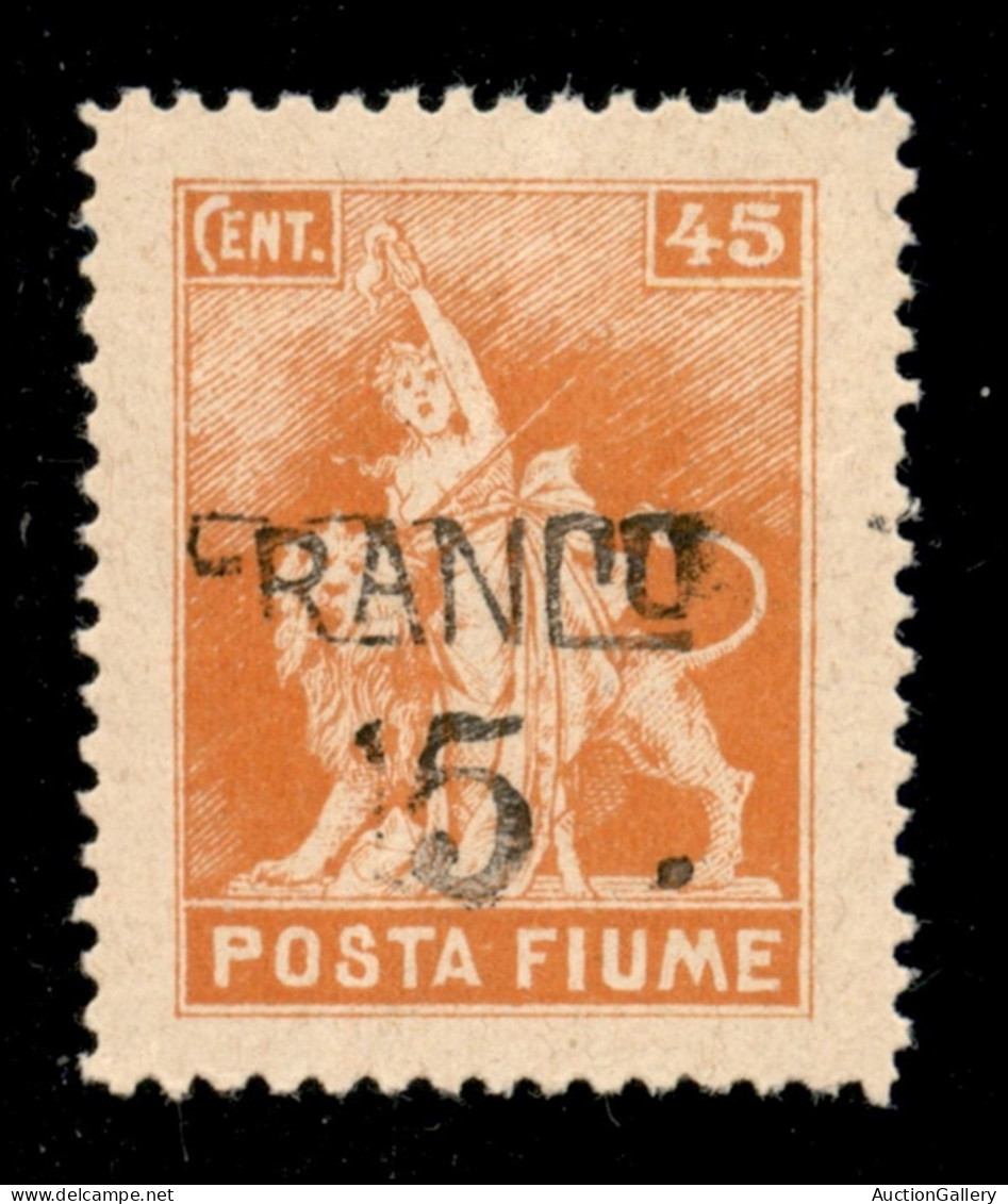 Occupazioni I Guerra Mondiale - Fiume - 1919 - RANCO 5 Su 45 Cent (D79 Vac) - Senza 1 Con F Parziale - Gomma Integra (24 - Otros & Sin Clasificación