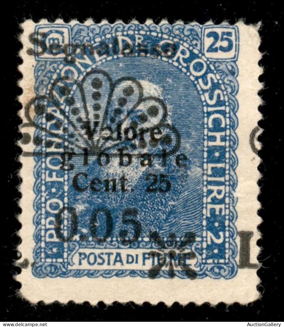 Occupazioni I Guerra Mondiale - Fiume - 1921 - 0.05 Su 25 Cent (27a Varietà S) - L A Cavallo - Gomma Originale - Non Cat - Andere & Zonder Classificatie