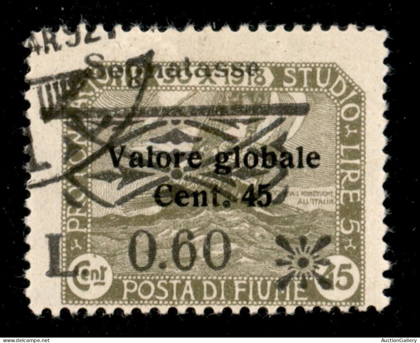 Occupazioni I Guerra Mondiale - Fiume - 1921 - 0.60 Su 45 Cent (34) - Usato - Diena + Raybaudi (1600) - Sonstige & Ohne Zuordnung