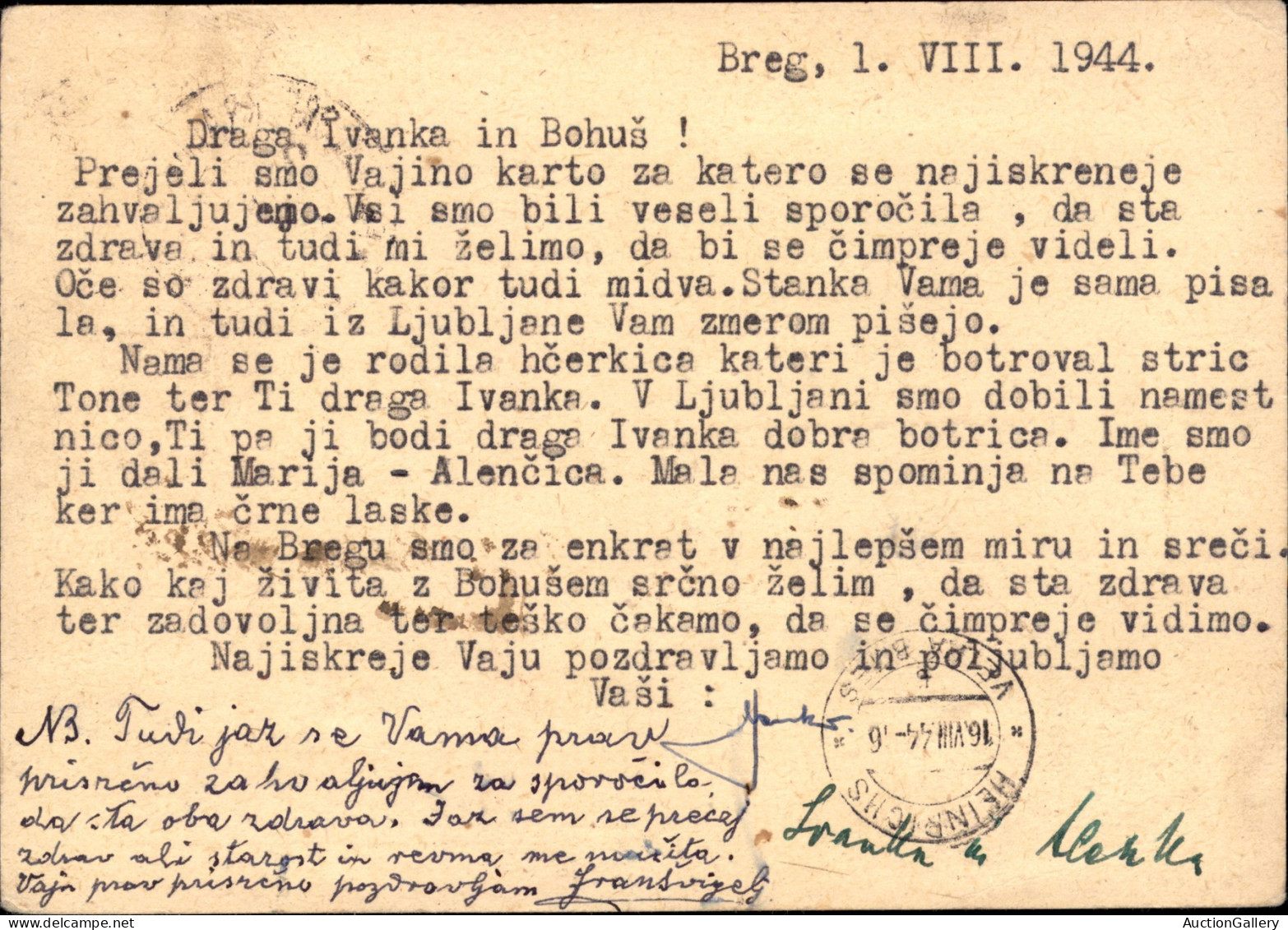 Occupazioni II Guerra Mondiale - Occupazione Tedesca - Lubiana - Intero Postale Raccomandato Da 30 Cent (C98) Con Affran - Sonstige & Ohne Zuordnung