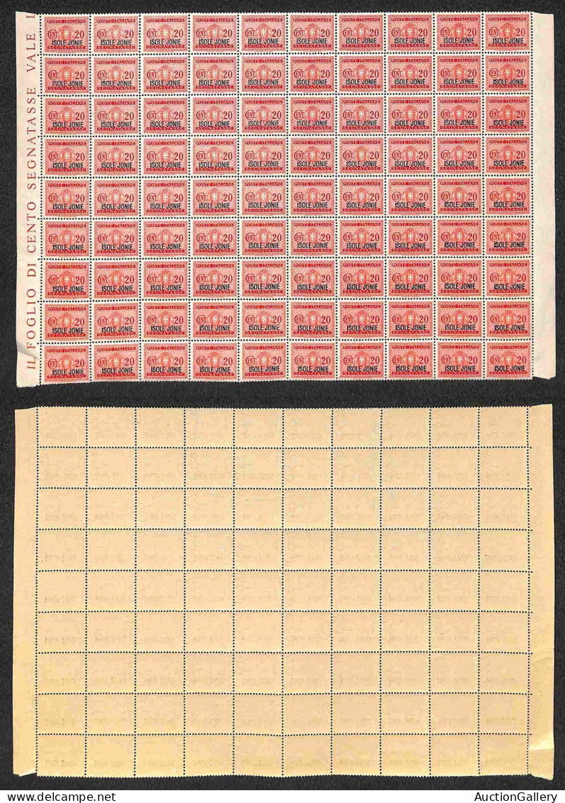 Occupazioni II Guerra Mondiale - Corfù - 1941 - 20 Cent (2) - Blocco Di 90 - Gomma Integra - Sonstige & Ohne Zuordnung