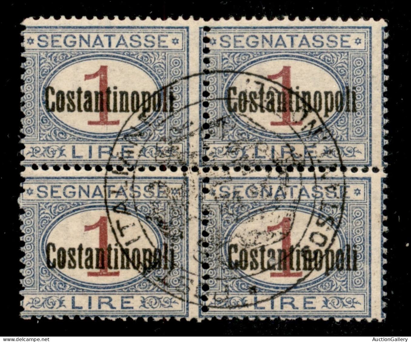 Uffici Postali All'Estero - Costantinopoli - 1922 - 1 Lira (4) In Quartina - Gomma Integra - Altri & Non Classificati
