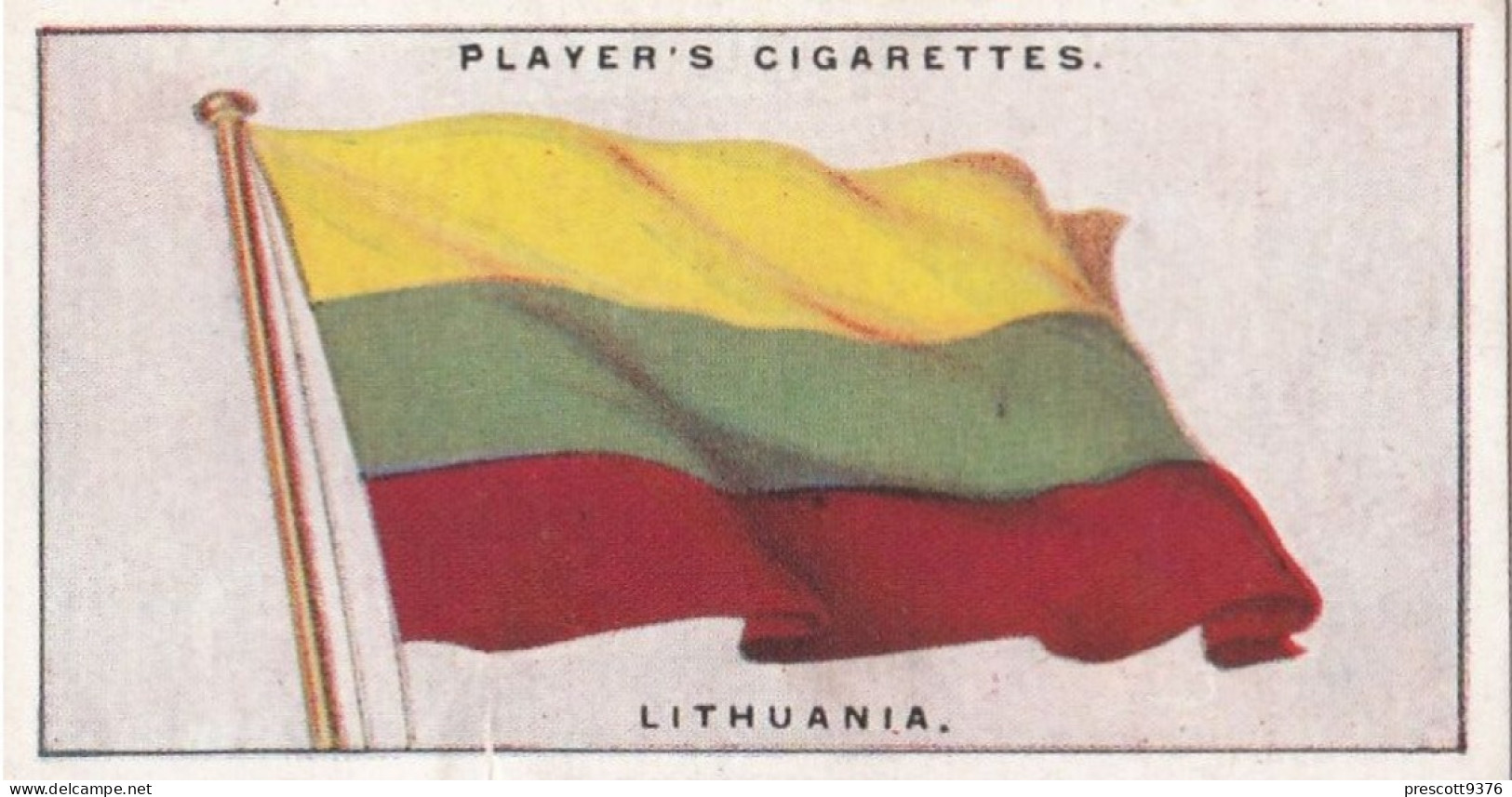 31 Lithuania - Flags Of The League  Of Nations 1928, Players Cigarettes, Original Card, - Player's