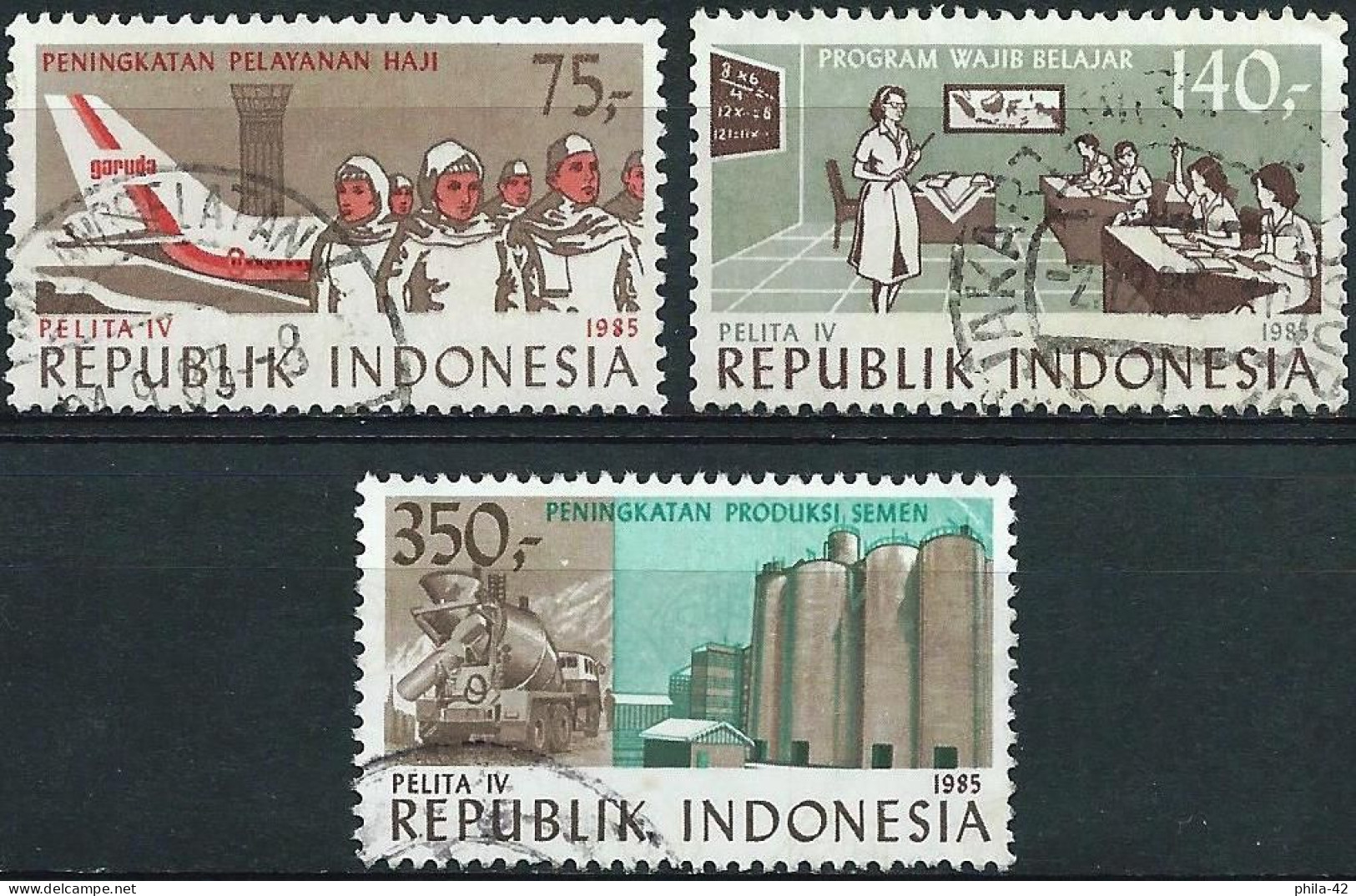 Indonesia 1985 - Mi 1165/67A - YT 1053/55 ( Five Year Development Plan ) - Indonésie