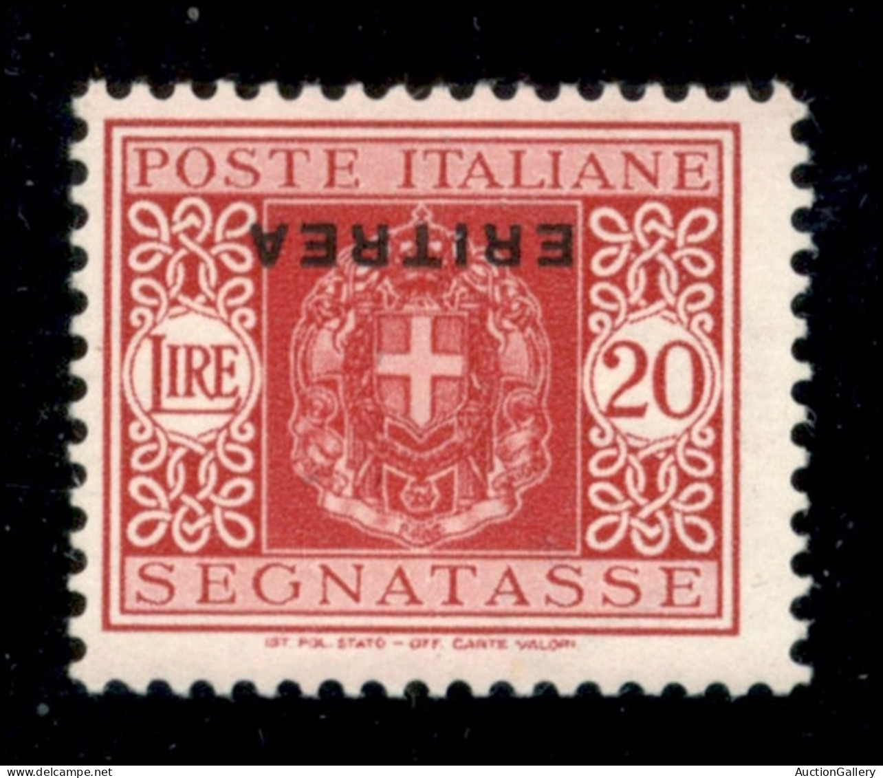 Colonie - Eritrea - 1934 - 20 Lire (38a) Con Soprastampa Capovolta - Gomma Integra - Diena + Avanzo (1.125) - Andere & Zonder Classificatie
