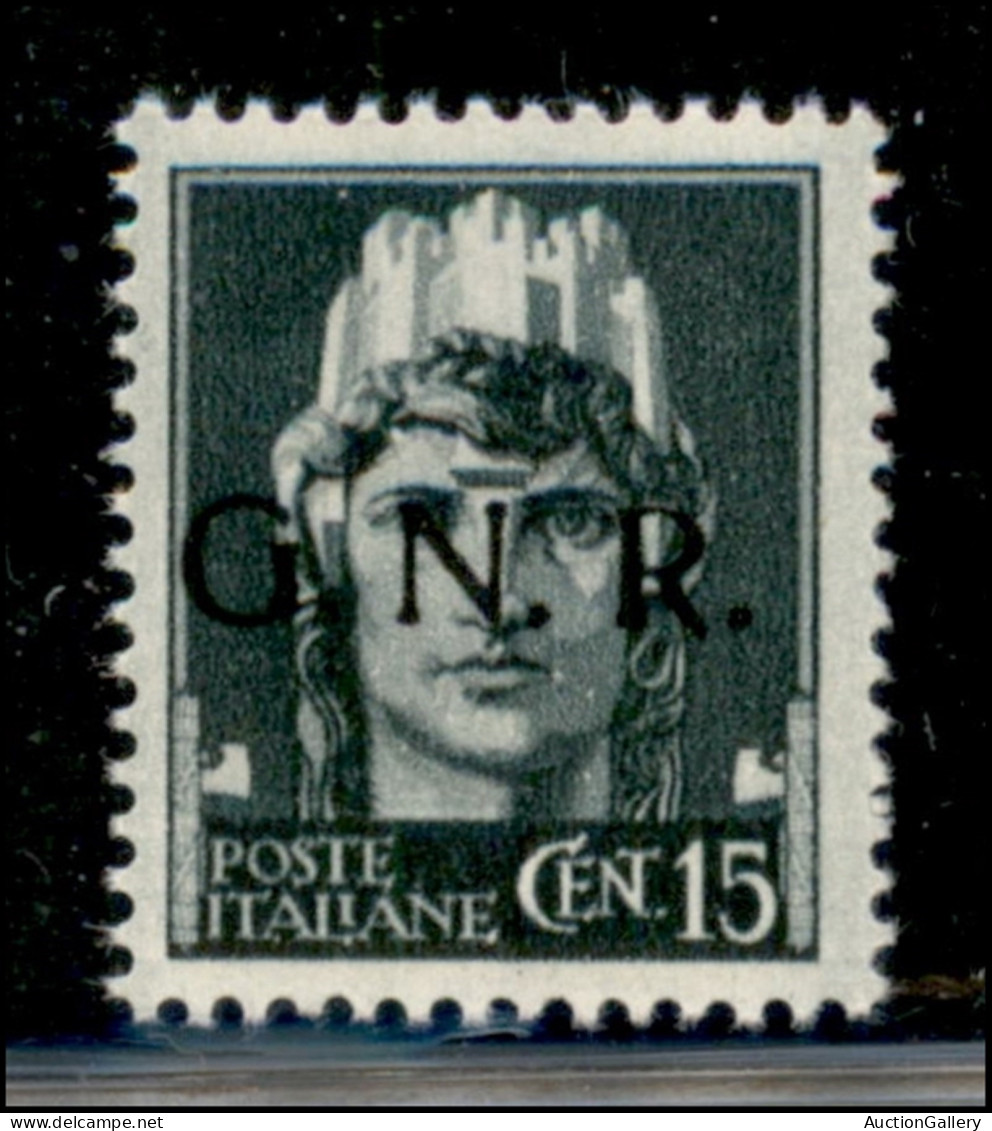 Repubblica Sociale Italiana - G.N.R. Verona - 1944 - 15 Cent (472A) Con Errore Di Colore - Gomma Integra - Andere & Zonder Classificatie