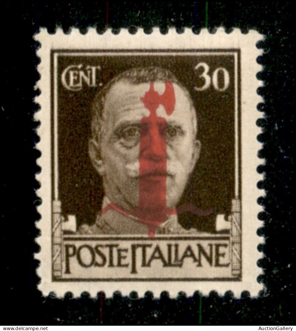Repubblica Sociale Italiana - Provvisori - 1944 - Firenze - 30 Cent Fascio (492/I) - Gomma Integra - Altri & Non Classificati