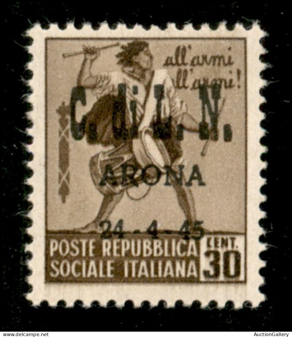 C.L.N. - Arona - 1945 - 30 Cent (17) Senza Filigrana - Gomma Integra (4.500) - Other & Unclassified