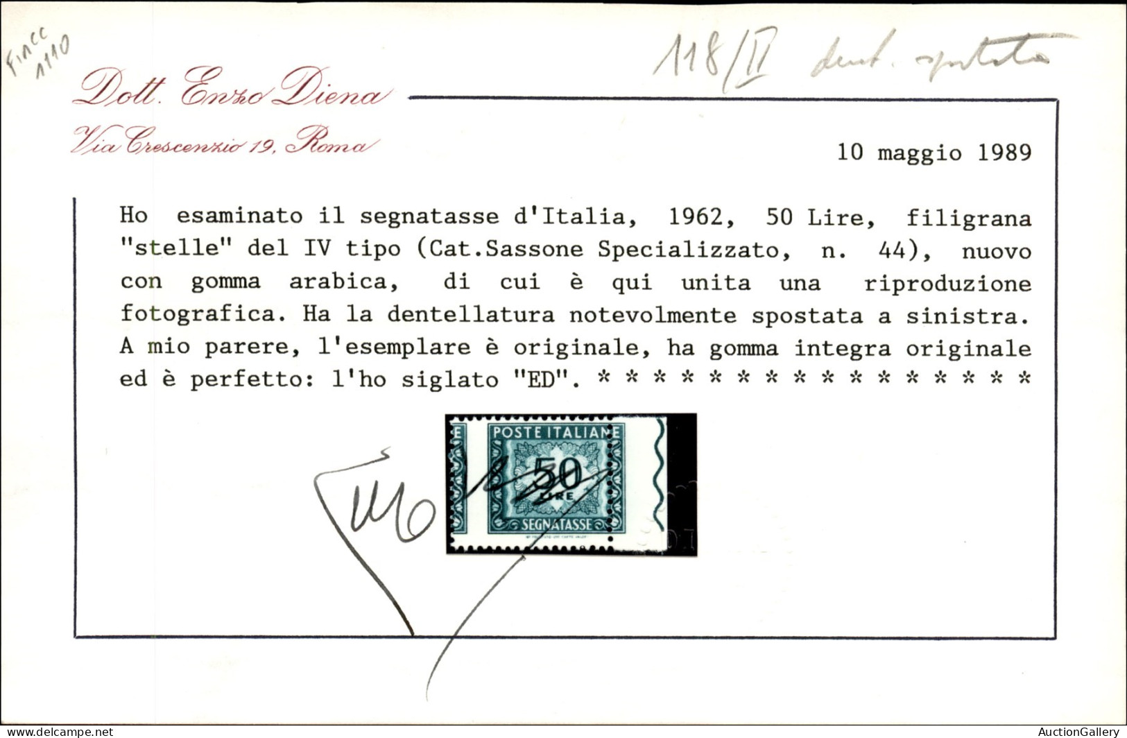 Repubblica - 1957 - 50 Lire (118//IIf) Bordo Foglio - Dentellatura Verticale Spostata Con Parte Della Stampa A Margine ( - Other & Unclassified