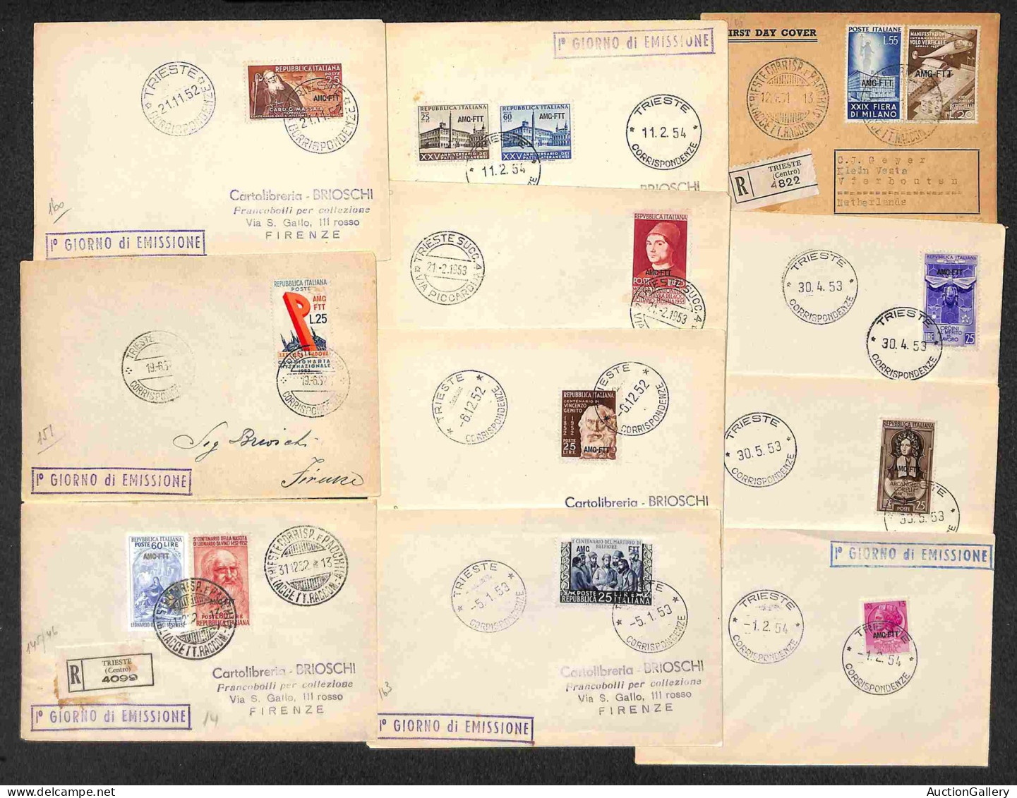 Trieste AMG FTT - 1951/1954 - Lotto Di 11 FDC Viaggiate Del Periodo - Da Esaminare - Altri & Non Classificati