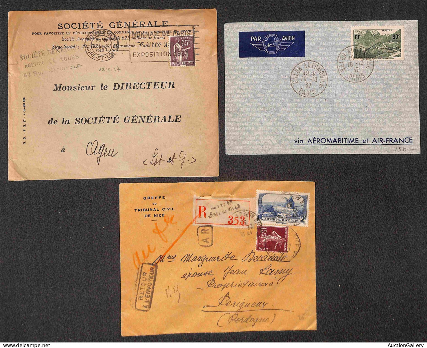 Europa - Francia - 1937 - Tredici Buste Con Affrancature Del Periodo - Other & Unclassified