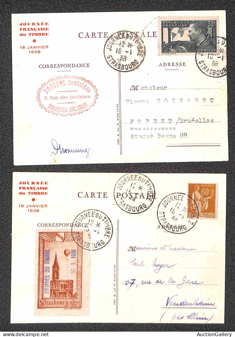 Europa - Francia - 1938 - Una Busta + Sette Cartoline + Un Foglietto - Affrancature Del Periodo + Annulli Speciali - Sonstige & Ohne Zuordnung